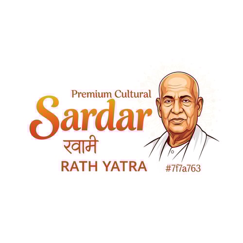AI Design for Create a premium vector logo for a cultural yatra event named "सरदार रथयात्रा".
Design style:
Festive Indian yatra theme, energetic and traditional but modern branding style.
Main highlight:
A detailed vector portrait of Sardar Vallabhbhai Patel on the right side, similar to the reference image, respectful and iconic look.
Color palette strictly:
Primary color: #ff9c53
Secondary color: #77a76a
Use smooth gradients and elegant highlights.
Important elements:
- Keep the exact Hindi text: "सरदार रथयात्रा"
- Tagline below in banner: "सरदार आपके द्वार"
- Remove the chariot (rath) icon completely
- Add subtle yatra / festival elements like:
saffron flags, traditional Indian decorative shapes, festive patterns, spiritual journey feeling
- Clean modern vector logo design
- Balanced composition
- Professional branding
- Transparent or light background
- Ultra high resolution, print ready
Style:
Indian festival branding logo, vector illustration, modern + traditional, elegant, professional logo design.