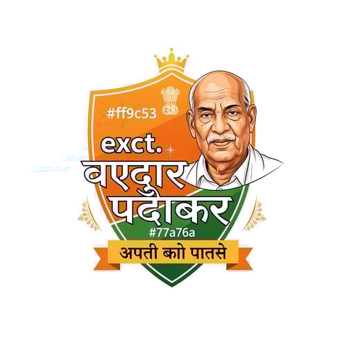 AI Design for Create a premium vector logo inspired by Indian heritage for "सरदार रथयात्रा".
The logo should have a royal shield-style shape similar to traditional Indian emblem designs.
Main focus: a realistic illustrated portrait of Sardar Vallabhbhai Patel on the right side, same style as reference (dignified, detailed vector illustration, warm lighting, respectful look).
Color palette strictly:
Primary color: #ff9c53
Secondary color: #77a76a
Use gradients and golden highlights to make it premium.
Important elements:
- Keep the exact Hindi text: "सरदार रथयात्रा"
- Tagline below in ribbon banner: "सरदार आपके द्वार"
- Remove the chariot (rath) completely
- Maintain similar composition and layout as the reference logo
- Clean vector lines, high-end branding style
- Balanced typography with bold Hindi lettering
- Minimal but elegant decorative Indian motifs
- White or light neutral background
Style:
modern + traditional Indian fusion logo, vector, print-ready, ultra high resolution, professional branding, Adobe Illustrator style.
flat vector logo, brand identity, symmetrical composition, minimal shadows, crisp edges, 4k, print ready