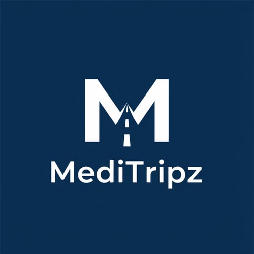 AI Design for Concept: A bold M with a runway strip running through its center — the runway also doubles as a heartbeat line.
Symbolism: The journey of health begins with MediTripz.
Style: Flat logo, clean geometry, balanced typography.
Mood: Premium, corporate, trustworthy.