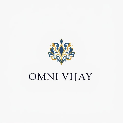AI Design for "Luxury jewellery brand logo for ‘OMNI VIJAY’  suitable for a luxury jewellery identity."