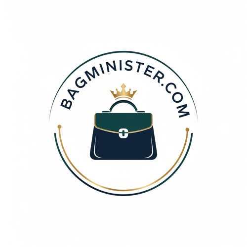AI Design for i want to create a bag related logo in circle layout for a brand called BagMinister.com
