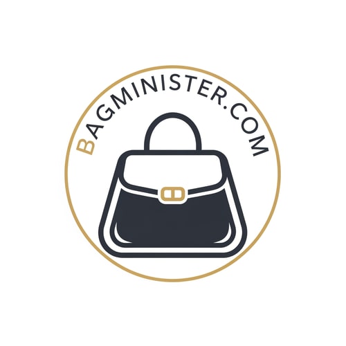 AI Design for i want to create a logo in circle layout for a brand called BagMinister.com keep it bit realte to bags