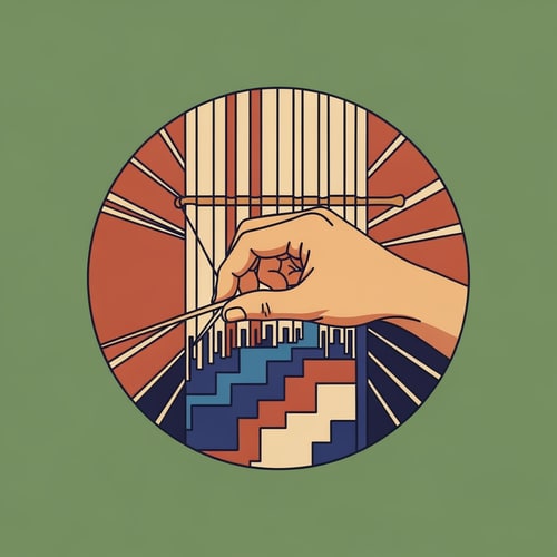 AI Design for Logo of a hand making a carpet