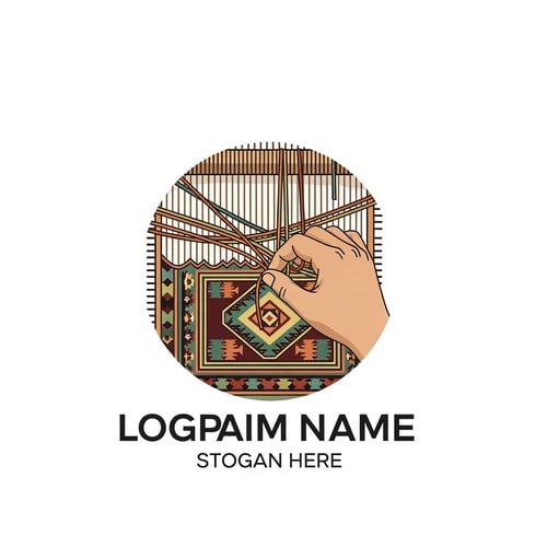 AI Design for Logo of a hand making a carpet