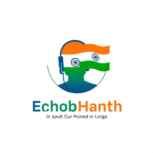 AI Design for a person with a speaker and on the person image attached a indian flag