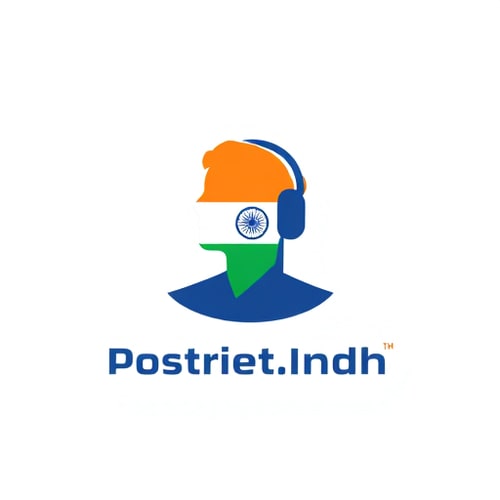 AI Design for a person with a speaker and on the person image attached a indian flag