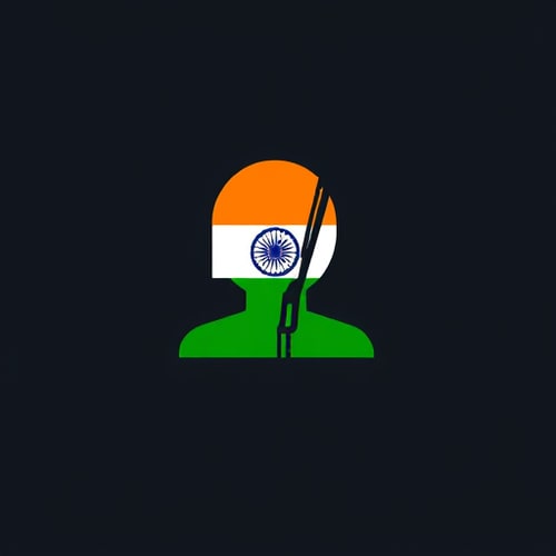 AI Design for a person with a speaker and on the person image attached a indian flag