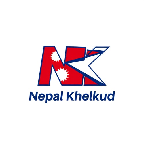 AI Design for Create a professional and modern logo for a YouTube channel named "Nepal Khelkud".
The main design should feature the letters "NK", where the "K" is creatively replaced or filled with the Nepal national flag.
Below the logo, write the full channel name "Nepal Khelkud" in clean, bold typography.
Use a background inspired by the colors of the Nepal flag (red, blue, and white).
The overall style should be sports-themed, energetic, and eye-catching, suitable for a sports content channel.
Make it simple yet professional, easily recognizable even at small sizes, and optimized for YouTube profile and banner use.