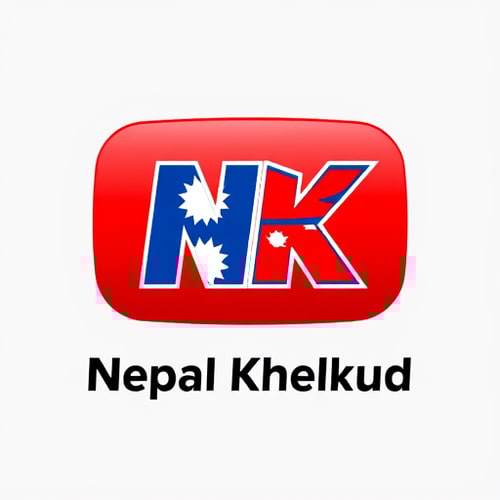 AI Design for Create a professional and modernCreate a professional and modern logo for a YouTube channel named "Nepal Khelkud".
The main design should feature the letters "NK", where the "K" is replaced by Nepal flag because it resembles K.
Below the logo, write the full channel name "Nepal Khelkud" in clean, bold typography.
Use a background colour with matching (red, blue, and white).
The overall style should be sports-themed, energetic, and eye-catching, suitable for a sports content channel.
Make it simple yet professional, easily recognizable even at small sizes, and optimized for YouTube profile and banner use. logo for a YouTube channel named "Nepal Khelkud".
The main design should feature the letters "NK", where the "K" is creatively replaced or filled with the Nepal national flag.
Below the logo, write the full channel name "Nepal Khelkud" in clean, bold typography.
Use a background colour matchable colour, and the logo is filled with circle with design nepal flag at circumference