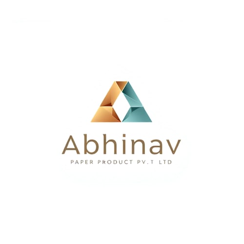 AI Design for Minimalist for a paper product manufacturer named "Abhinav Paper Product Pvt Ltd": Clean lines and geometric shapes representing paper folding and precision, a muted palette of earth tones and subtle blues, a modern sans-serif font. Design with a focus on the Japanese art of origami, a subtle embossed effect on the "A" or the company name, and a plain white background.