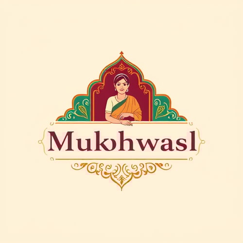 AI Design for "Create a premium, ethnic, and story-driven logo for The Mukhwas Mahal, a traditional Indian mukhwas (mouth freshener) brand started by a mother and grandmother. The logo should combine product, cultural, and emotional elements in a clean, rich, and timeless design.Incorporate subtle mukhwas-inspired motifs such as a betel leaf, fennel seeds, cardamom pods, or a spice bowl, to represent freshness and authenticity. Blend this with heritage Indian symbols like a palace dome or arch silhouette, mandala, or paisley-inspired patterns, highlighting the word 'Mahal' and giving a royal ethnic touch. To reflect the family story, you may include a warm illustration of a grandmother or mother figure in a simple saree, drawn in a minimal vector or cartoon style, symbolizing love, homeliness, and trust.Use a regal ethnic color palette such as deep maroon, saffron, emerald green, and gold, or a Royal Pastel Ethnic palette with deep teal, warm beige, muted coral, and antique gold accents for a softer premium feel. Keep the colors rich yet balanced to ensure the logo feels festive but not cluttered.Typography should be elegant and slightly traditional with Indian curves, yet modern and versatile for packaging, jars, and digital branding. Gold emboss or foil accents can be used for a luxury look.The overall logo must feel clean, ethnic, royal, and warm — combining the homely love of family traditions with the grandeur of Indian heritage. It should be versatile enough for packaging, labels, and digital platforms, while instantly evoking trust, celebration, and cultural richness."