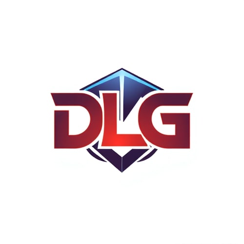 AI Design for  Can you crate a logo using DLG. Combine them and create a one symbol logo. this logo represent strong clear futuristic gaming company. dont add any extra layer. Only DLG three character that will looks like the logo 