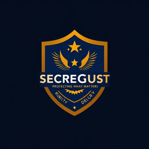 AI Design for 🛡️ Security Guard Badge Logo BriefBrand Name: SecureGuardSlogan: “Protecting What Matters.”🖌️ Logo Style (AI-এর জন্য)Style: Shield/Badge Style (authority এবং নিরাপত্তা বোঝানোর জন্য)।Colors:Must look professional in black & white versions.Can also use blue, dark navy, gold, or silver to highlight authority and trust.Icon/Symbol:A shield, star, or eagle combined with minimal security symbols.Design must reflect protection, strength, and trust.Specialty:Should look like a professional badge worn by officers.Must instantly give a sense of security, safety, and authority.Clear visibility on uniforms, ID cards, vehicles, or signboards.Text Placement:Brand name SecureGuard inside or below the badge.Slogan: “Protecting What Matters.”