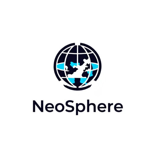 AI Design for Logo Style: Modern, Minimalist, and IconicColor Scheme:Works perfectly in full black or pure white versions.Also supports vibrant colorful accents (blue, orange, green, purple) to make it stand out when needed.Symbol/Icon:An abstract futuristic globe combined with a robotic/AI-inspired touch.The icon should feel global, technological, and trustworthy.Must look equally great on websites, apps, business cards, and banners.Specialty:The logo must be instantly recognizable and appealing.Should clearly communicate that this is a modern, innovative, and global brand.Must remain visible and professional on any background (black, white, or colorful).Text Placement:Icon above or beside the brand name.Brand Name: NeoSphereSlogan: “Innovation That Connects the World.”