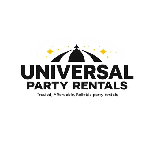 AI Design for Logo Design BriefBusiness Name:Universal Party RentalsTagline (optional):Trusted, Affordable, Reliable Party RentalsAbout the Business:Universal Party Rentals is a professional event rental company serving all kinds of occasions — from weddings and graduations to birthdays and large celebrations. We provide everything from tables, chairs, and inflatable houses to snow cone machines and ice cream carts.Design Goals:The logo should have universal appeal and clearly communicate fun, celebration, and trustworthiness.The style must be professional, clean, and versatile, suitable for both formal events (like weddings) and casual celebrations (like birthdays).The design should look great across different mediums including social media, websites, flyers, merchandise, and signage.Color Preferences:Gold, Black, and White as primary colors (open to creative complementary accents).Typography:Strong, professional, and modern fonts (avoid overly playful or childish styles).Icon/Emblem Ideas (optional):Party elements (balloons, confetti, tent, abstract celebration shapes).A minimal yet festive icon that works as a standalone brand mark.Deliverables:Primary Logo with text + tagline.Icon/Emblem (if separate).Variations: Color, Black & White, Transparent background.High-resolution files for print and digital use.Brand Personality:Fun, trustworthy, reliable, affordable, and professional.