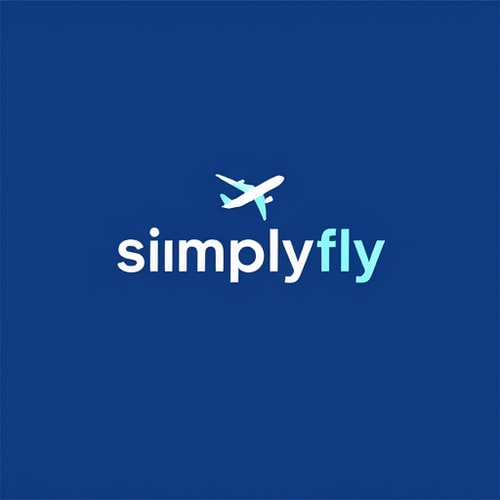 AI Design for i want to create a logo for my airline web-app called as simplyfly . i want the logo to be professional and unique . i want logo to be precise okay you could even add these colors , blue, white , #FFB300 and someother colors too if you want that makes it look attractive