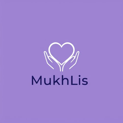 AI Design for a logo for our welfare/charity foundation/ngo called "MUKHLIS" . it should have a lavendar background, and mukhlis written with a dark bluish colour in urdu. the only thing that should be written on the logo is mukhlis. but it should be a minimalistic logo, with two hands holding a heart in between, the hands depicting people taking care of other people's hearts. the hands and heart should be in a white colour. it should be minimalistic and very persuasive.