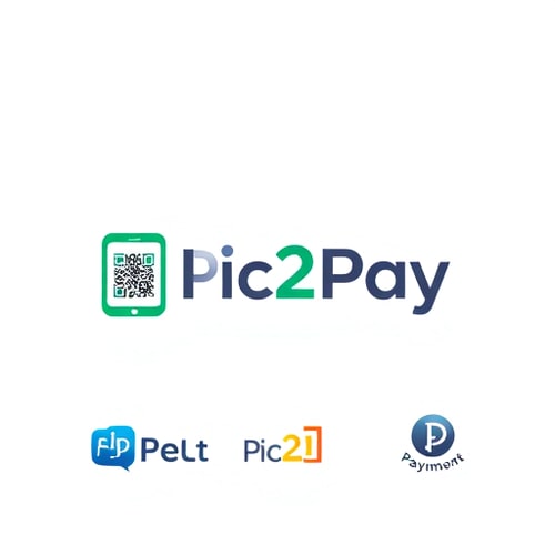 AI Design for a logo for payment app through scanning qr..app name is pic2pay some other relavant logos few more attractive ones