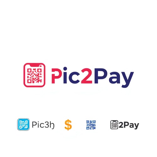 AI Design for a logo for payment app through scanning qr..app name is pic2pay some other relavant logos few more attractive ones