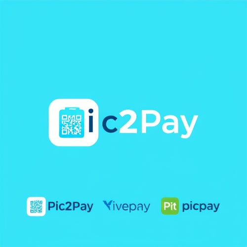 AI Design for a logo for payment app through scanning qr..app name is pic2pay some other relavant logos few more attractive ones 