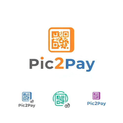 AI Design for a logo for payment app through scanning qr..app name is pic2pay some other relavant logos few more attractive ones