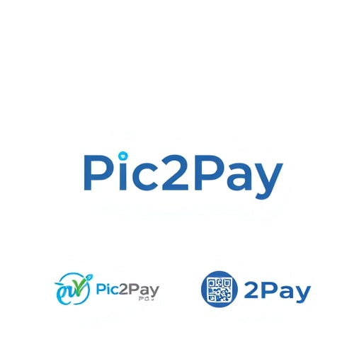 AI Design for a logo for payment app through scanning qr..app name is pic2pay some other relavant logos few more attractive ones 