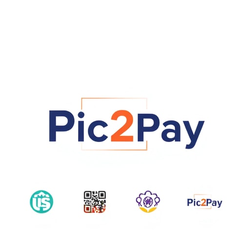 AI Design for a logo for payment app through scanning qr..app name is pic2pay some other relavant logos few more attractive ones 