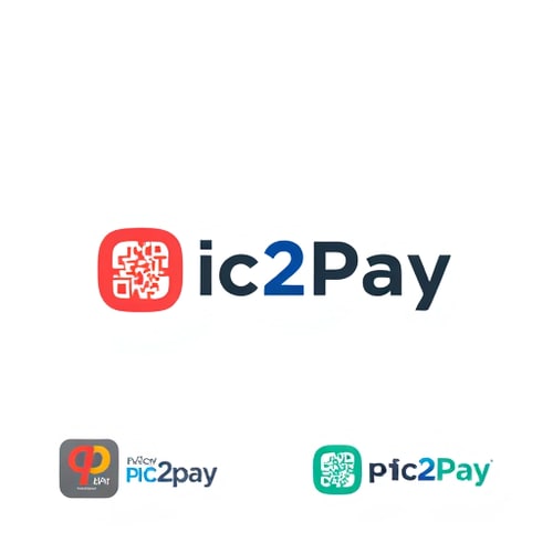 AI Design for a logo for payment app through scanning qr..app name is pic2pay some other relavant logos few more attractive ones
