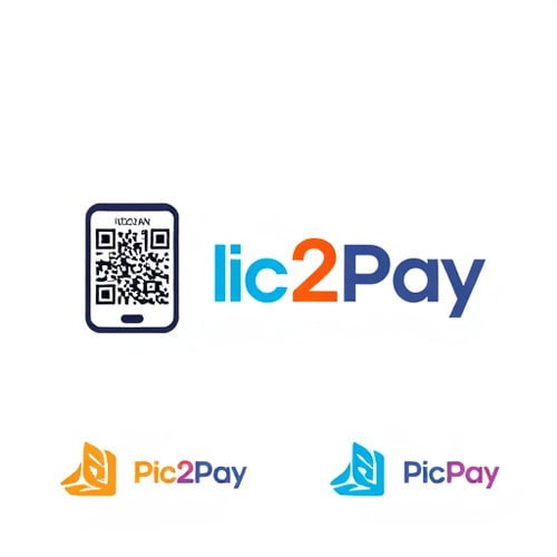 AI Design for a logo for payment app through scanning qr..app name is pic2pay some other relavant logos few more attractive ones 