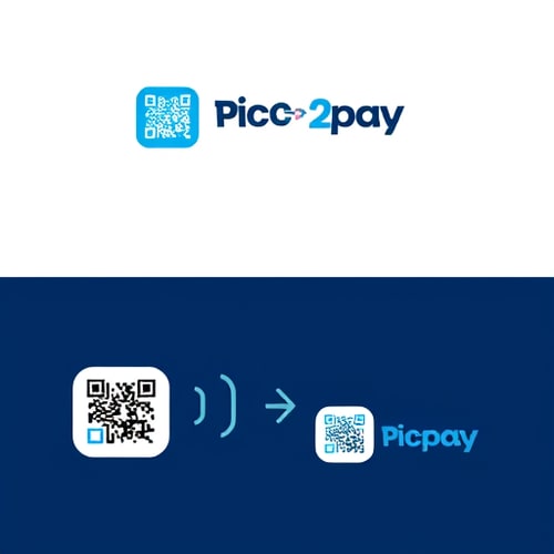 AI Design for a logo for payment app through scanning qr..app name is pic2pay some other relavant logos few more attractive ones 