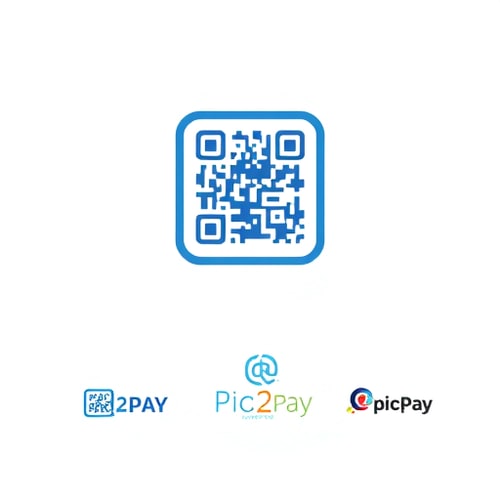 AI Design for a logo for payment app through scanning qr..app name is pic2pay some other relavant logos few more attractive ones