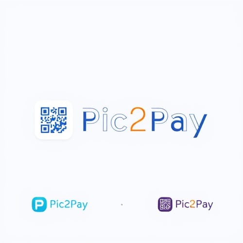 AI Design for a logo for payment app through scanning qr..app name is pic2pay some other relavant logos few more attractive ones