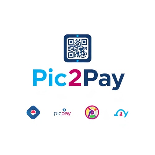 AI Design for a logo for payment app through scanning qr..app name is pic2pay some other relavant logos few more attractive ones