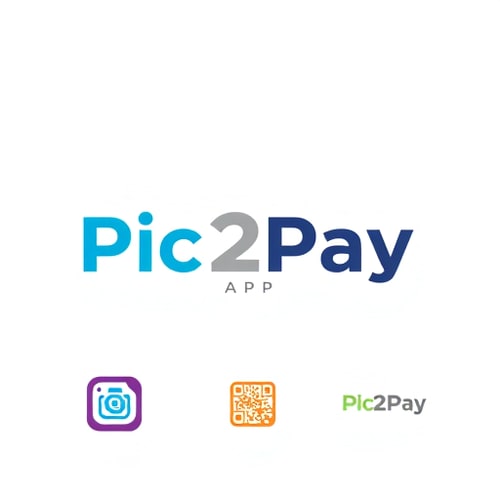 AI Design for a logo for payment app through scanning qr..app name is pic2pay some other relavant logos few more attractive ones