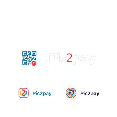 AI Design for a logo for payment app through scanning qr..app name is pic2pay some other relavant logos few more attractive ones 