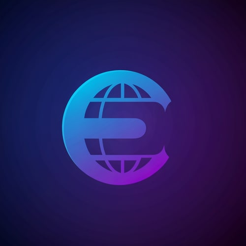 AI Design for A stylized “E” morphing into a globe, symbolizing digital growth and global reach.
Color: Electric Blue with gradients to Neon Purple.
Represents evolution, presence, and expansion.