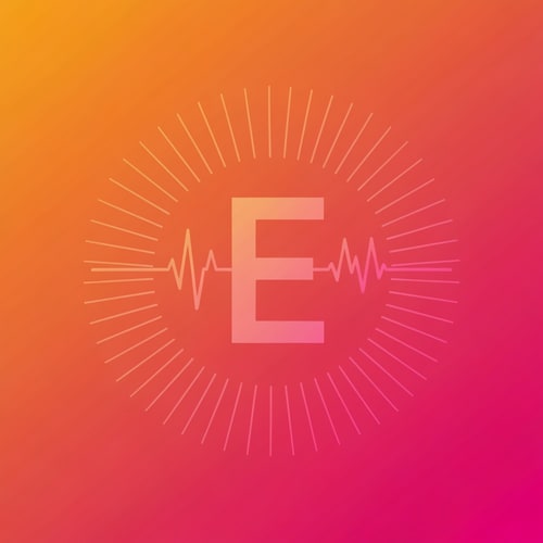 AI Design for A radiating E with pulse waves → signal strength + influence.
Palette: orange → pink gradient (energy + creativity).