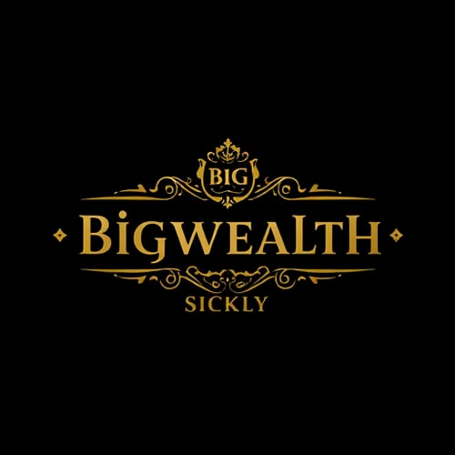 AI Design for Design a logo for name *BIgwealth* the backround should be black and it is a clothing shirt brand which defines confidnece , old money vibe 