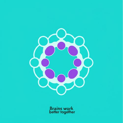 AI Design for add tagline Brains work better together in dm sans font