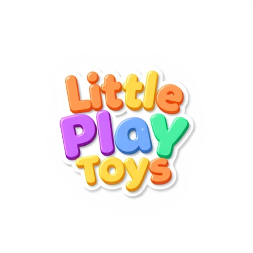AI Design for Create a 3D icon, symbol logo for a toy and gift store named "Little Play Toys": Design in a modern, playful, and slightly cartoonish style, inspired by classic wooden toys and modern 3D animation. Visual execution featuring soft shadows, subtle highlights to enhance the 3D effect, and a clean, slightly glossy finish for all elements. Plain, white background.