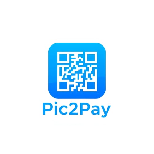 AI Design for need a logo for mobile payment app (by scanning qr) with blue and white colorsapp name is pic2pay