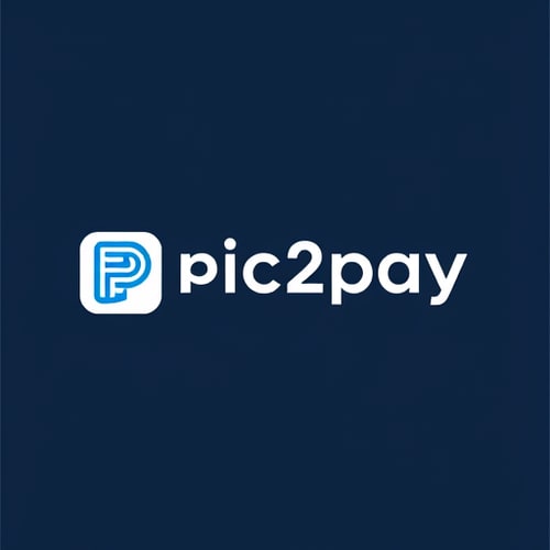 AI Design for need a logo for mobile payment app (by scanning qr) with blue and white colorsapp name is pic2pay