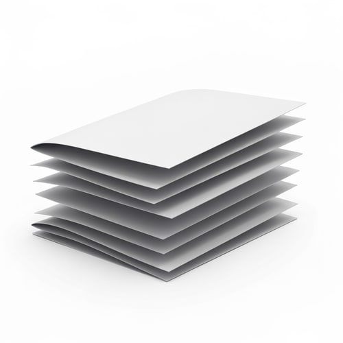 AI Design for Overlapping sheets forming an E (symbol of organization and layering).