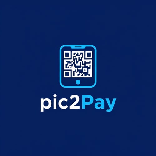 AI Design for create a logo for online payment app (payment done by scanning qr) for mobile by including white and blue colors app name is pic2pay.include a mobile with qr highlighting one p and 2paybelow.name also include in mobile and 
