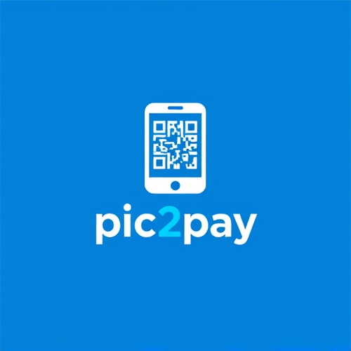 AI Design for create a logo for online payment app (payment done by scanning qr) for mobile by including white and blue colors app name is pic2pay.include a mobile with qr highlighting one p and 2paybelow.name also include in mobile and 