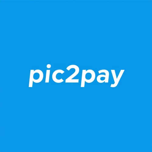 AI Design for create a logo for online payment app (payment done by scanning qr) for mobile by including white and blue colors app name is pic2pay.