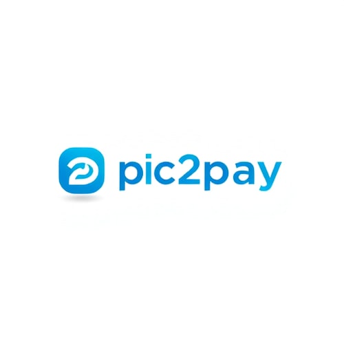 AI Design for create a logo for online payment app (payment done by scanning qr) for mobile by including white and blue colors app name is pic2pay.
