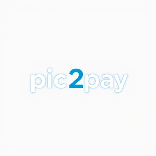 AI Design for create a logo for online payment app (payment done by scanning qr) for mobile by including white and blue colors app name is pic2pay.
