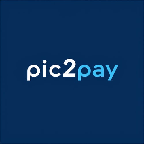 AI Design for create a logo for online payment app (payment done by scanning qr) for mobile by including white and blue colors app name is pic2pay.