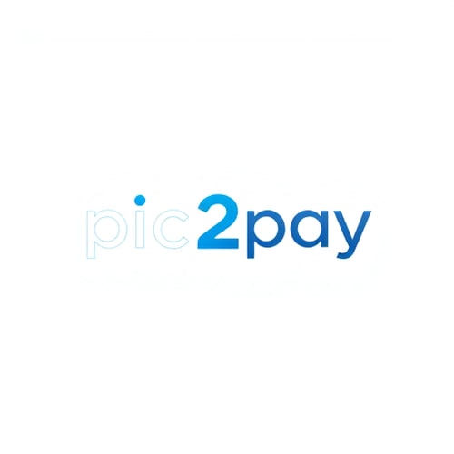 AI Design for create a logo for online payment app (payment done by scanning qr) for mobile by including white and blue colors app name is pic2pay.